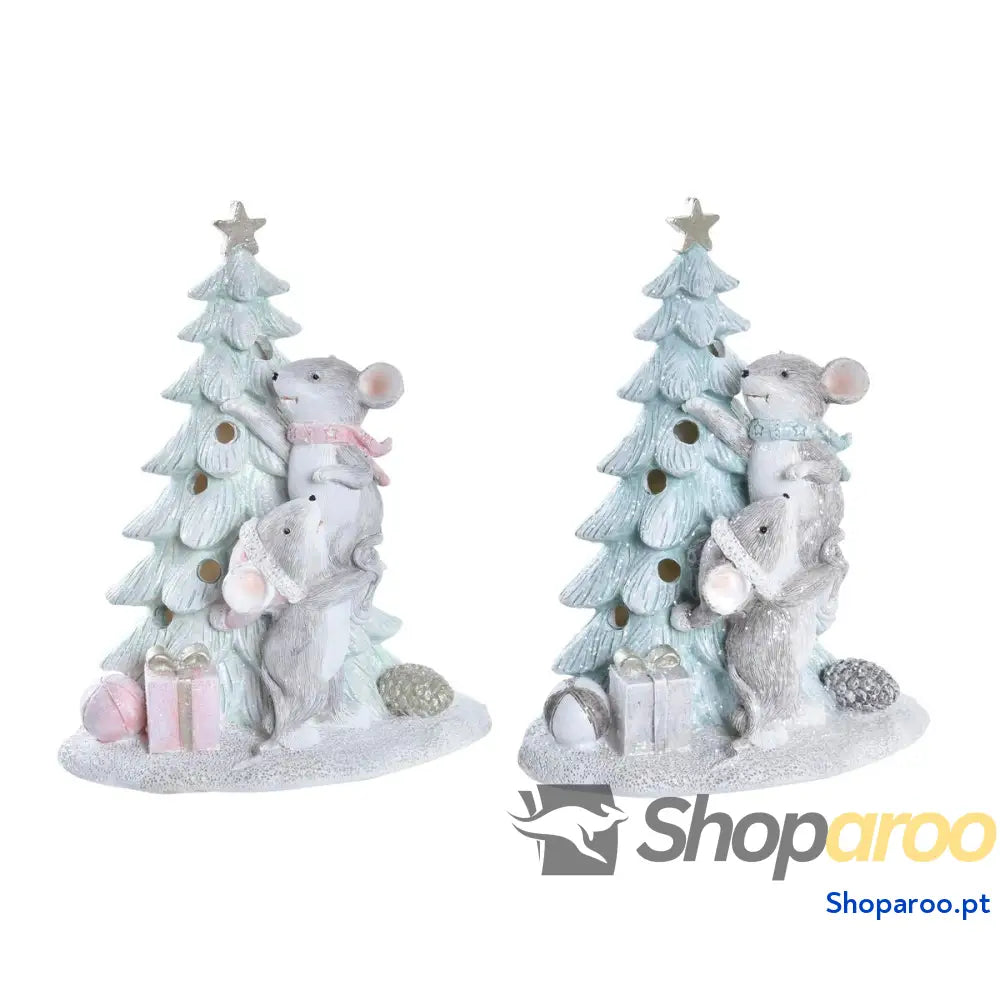 Adorno Natalício DKD Home Decor Rato Resina (13 x 8,5 16 cm) (2 Unidades)