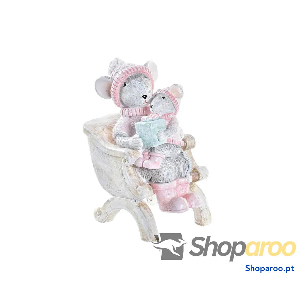Adorno Natalício DKD Home Decor Rato Resina (8 x 5,5 10 cm)