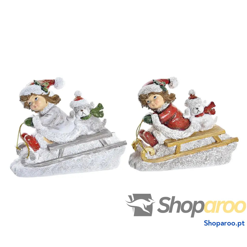 Adorno Natalício DKD Home Decor Resina (13 x 6 10,5 cm) (2 Unidades)