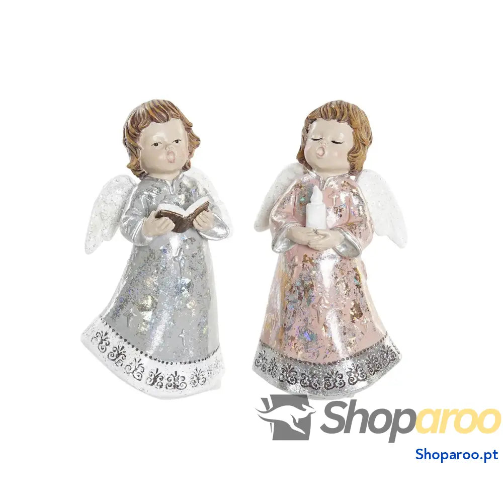 Adorno Natalício DKD Home Decor Resina Anjo (7 x 5 13 cm) (2 Unidades)