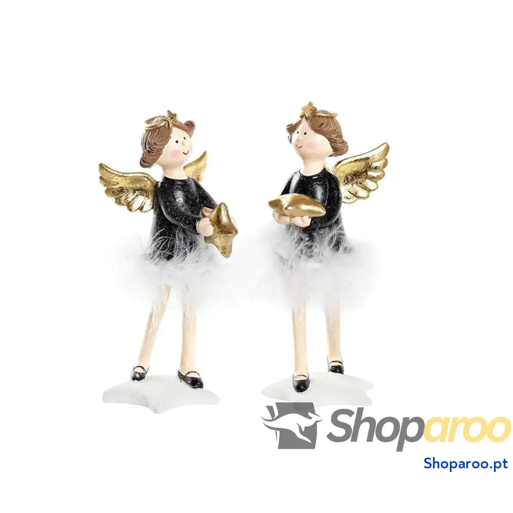 Adorno Natalício DKD Home Decor Resina Anjo (8 x 9 20 cm) (2 Unidades)