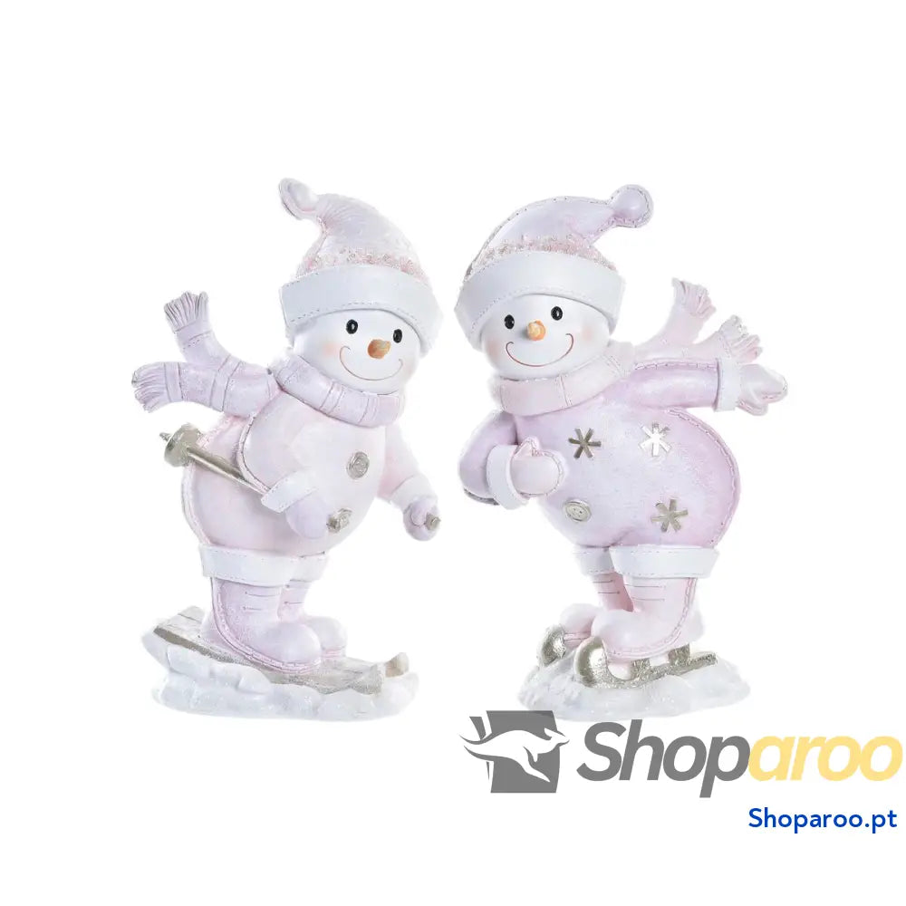 Adorno Natalício DKD Home Decor Resina Boneco de neve (15 x 13,5 24,5 cm) (2 Unidades)