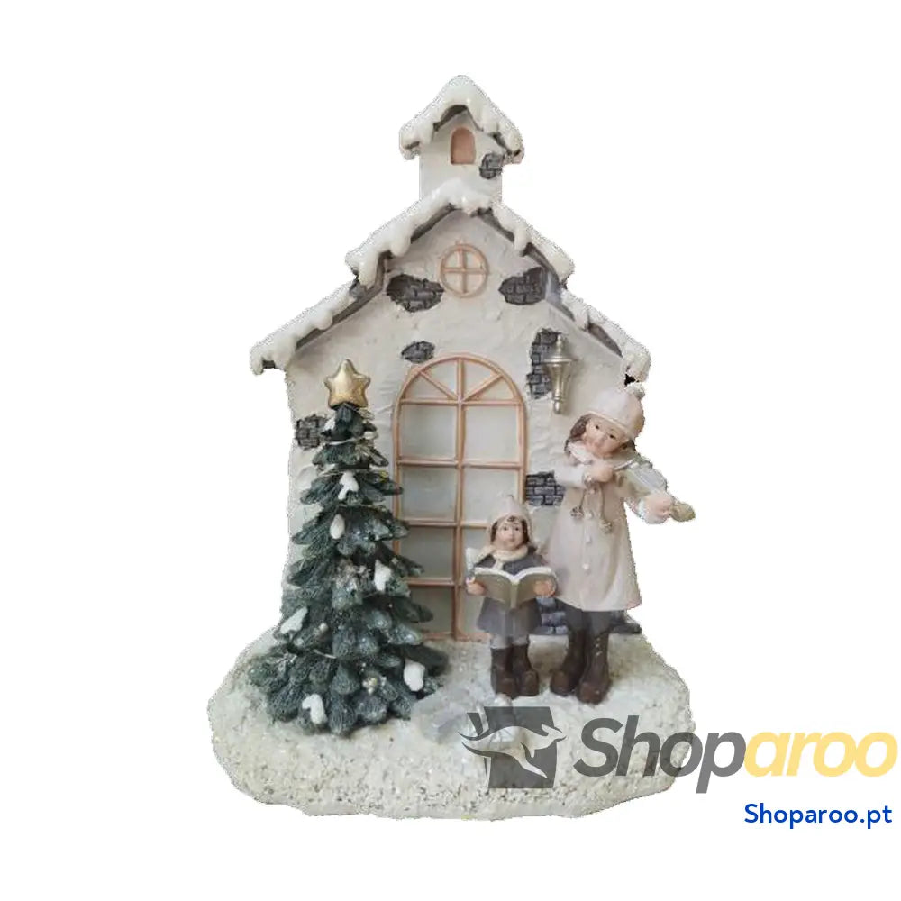 Adorno Natalício DKD Home Decor Resina Casa (16,5 x 9 21 cm) (2 Unidades)