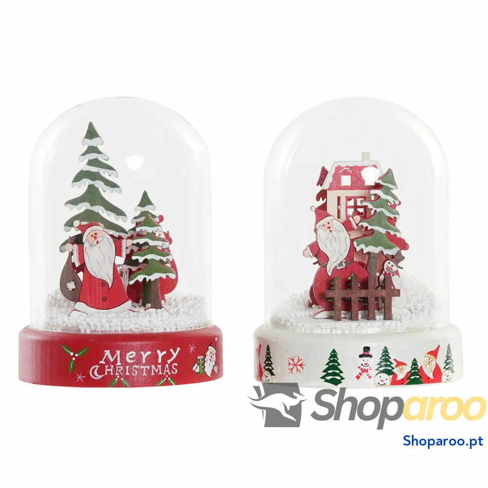 Adorno Natalício DKD Home Decor Resina Cristal Pai Natal (2 pcs) (9 x 9 11 cm)