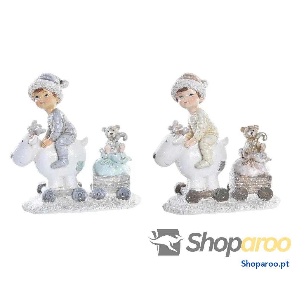 Adorno Natalício DKD Home Decor Resina Meninos (13 x 6 13,5 cm) (2 Unidades)