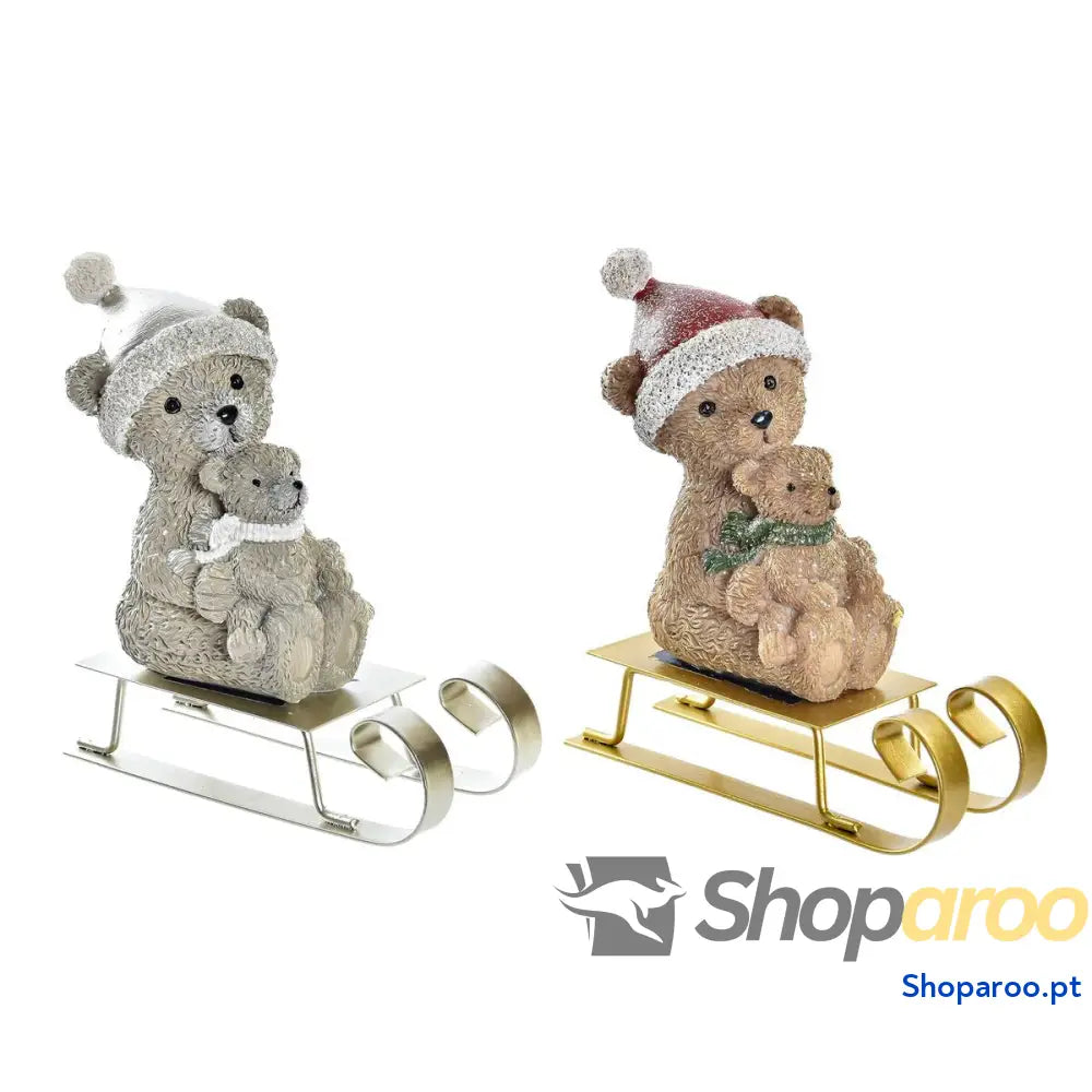 Adorno Natalício DKD Home Decor Resina Urso (10 x 4 9,5 cm) (2 Unidades)