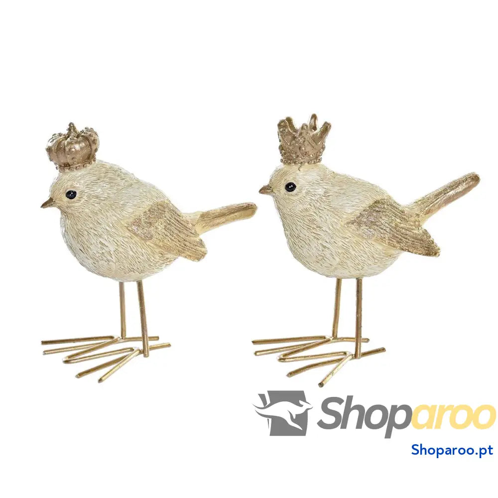 Adorno Natalício DKD Home Decor Resina Vogel (11 x 5 9,5 cm) (2 Unidades)