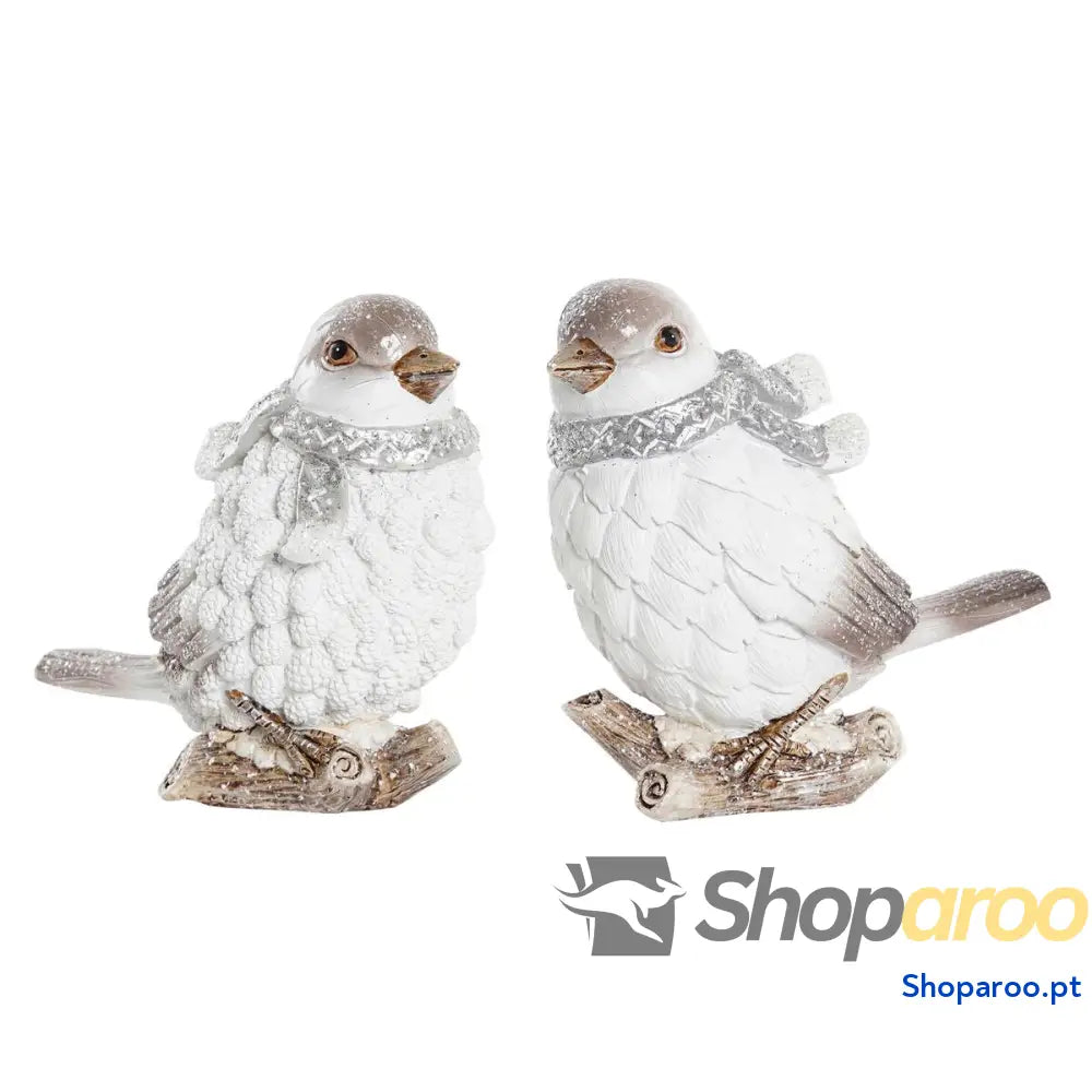 Adorno Natalício DKD Home Decor Resina Vogel (13,5 x 7 12,5 cm) (2 Unidades)