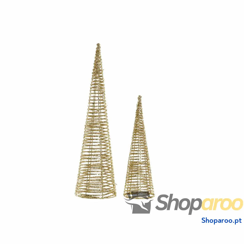 Adorno Natalício DKD Home Decor Rotim (2 pcs) (12 x 12 40 cm) (16 16 60