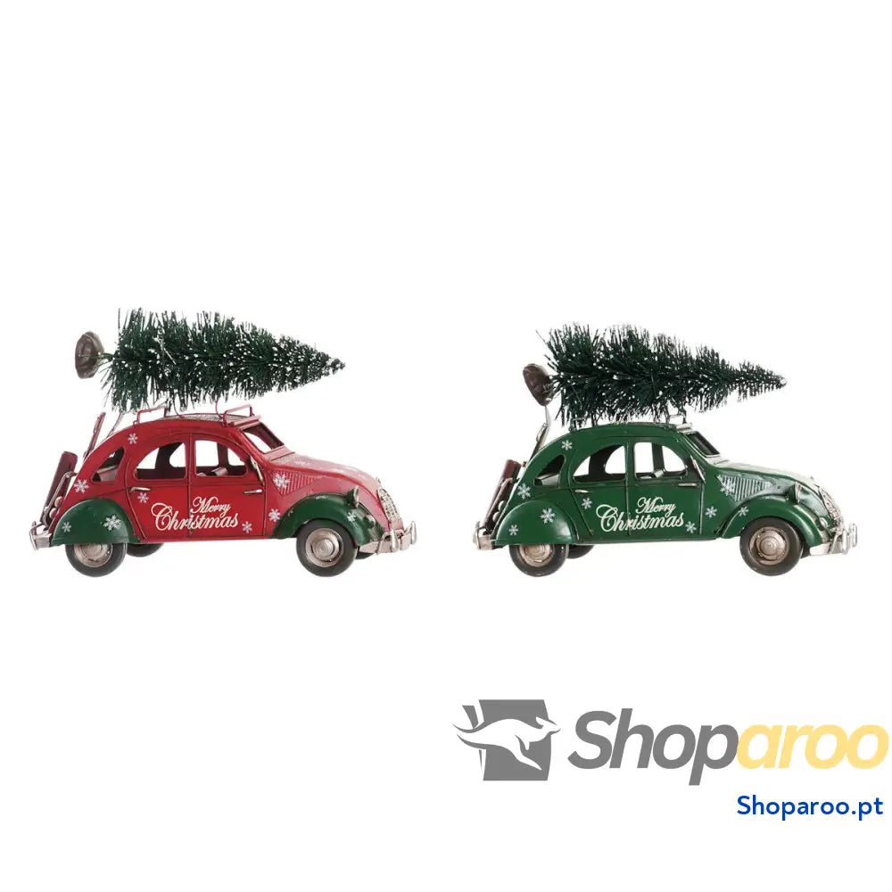 Adorno Natalício DKD Home Decor Vermelho Verde Carro 26 x 11,5 16,5 cm (2 Unidades)
