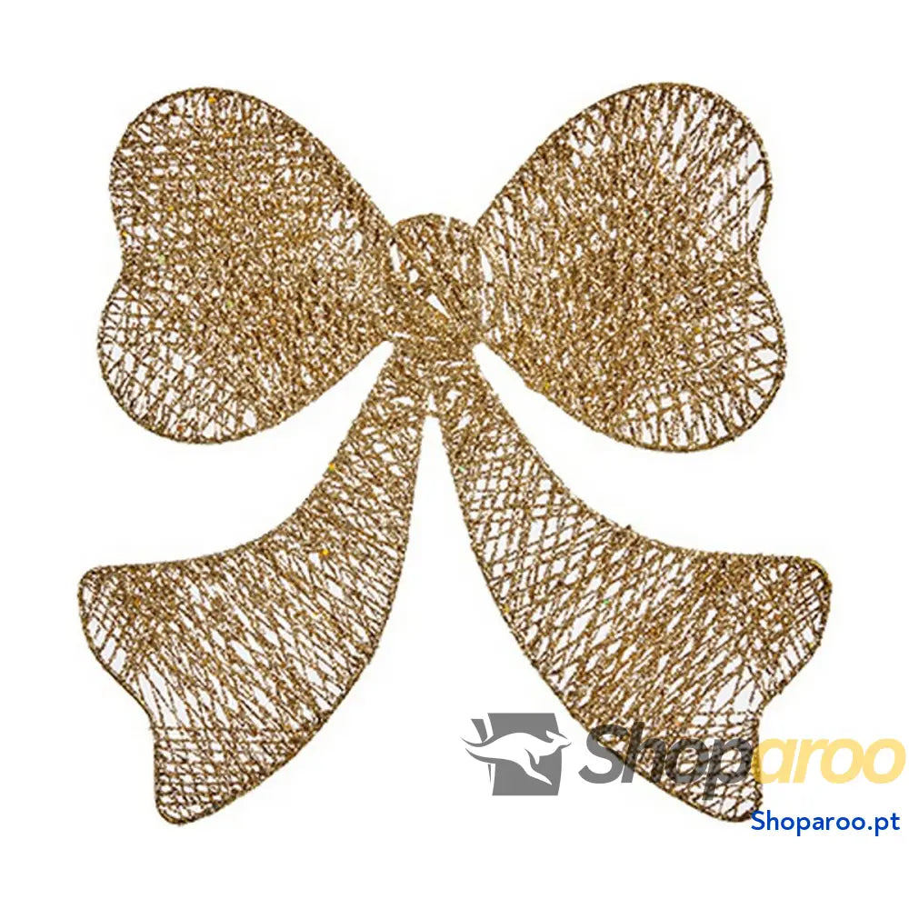 Adorno Natalício Dourado Metal Laço 30 x 0,2 33 cm