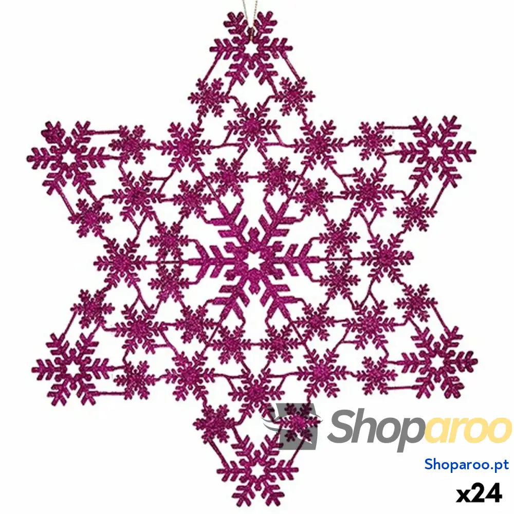 Adorno Natalício Estrela Fúcsia 29 x 0,1 32 cm (24 Unidades)