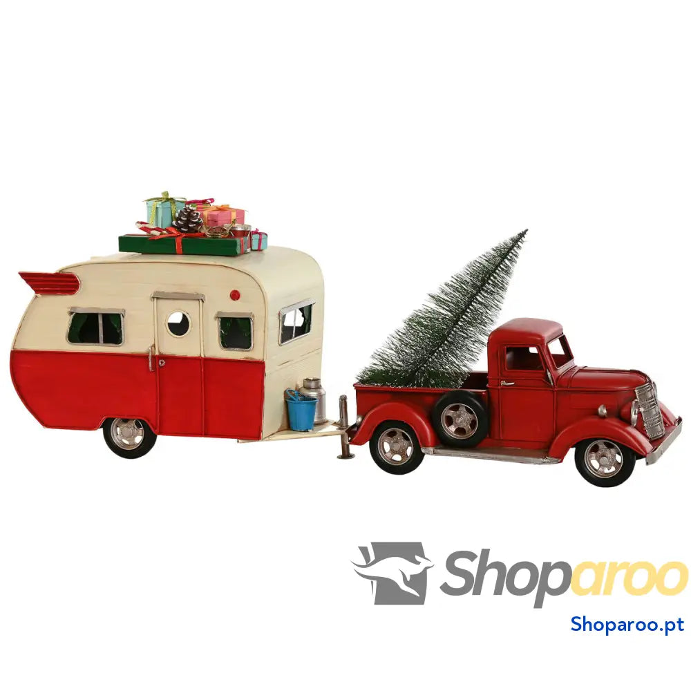 Adorno Natalício Home ESPRIT Vermelho Caravana 73 x 19 28,5 cm