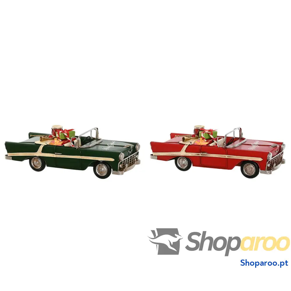 Adorno Natalício Home ESPRIT Vermelho Verde 37 x 15,5 12 cm (2 Unidades)