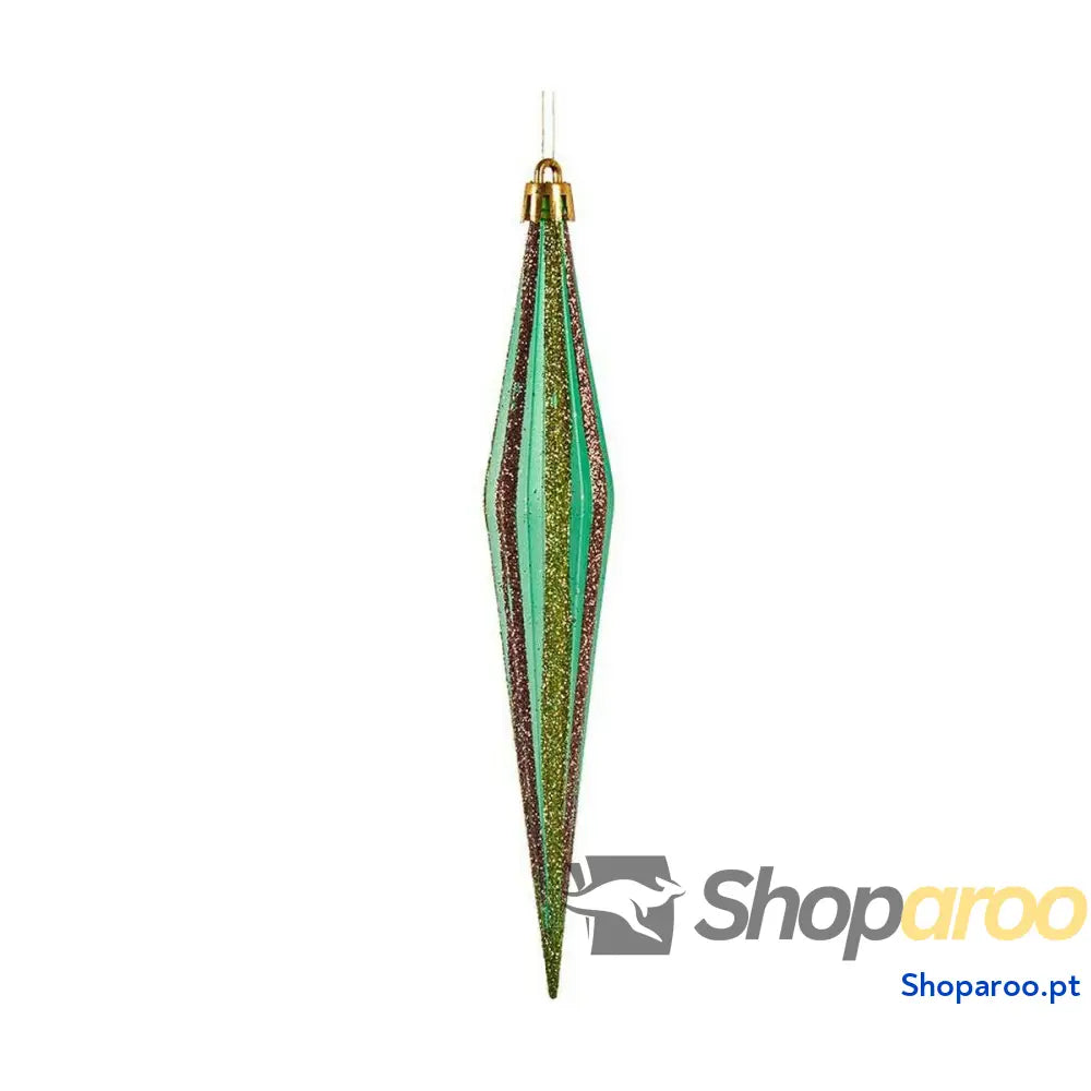 Adorno Natalício Krist + 00901 Vermelho Verde Dourado 3 x 8,5 19 cm Alongado