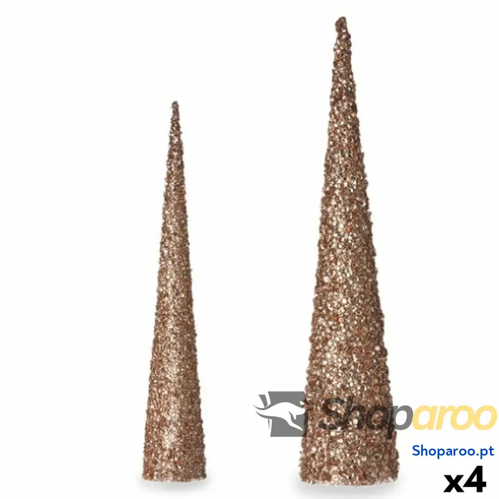 Adorno Natalício Krist + 193YYX38 MNCA 3 Bronze Dourado Cones 9,5 x 60 cm Lantejoulas (4 Unidades)