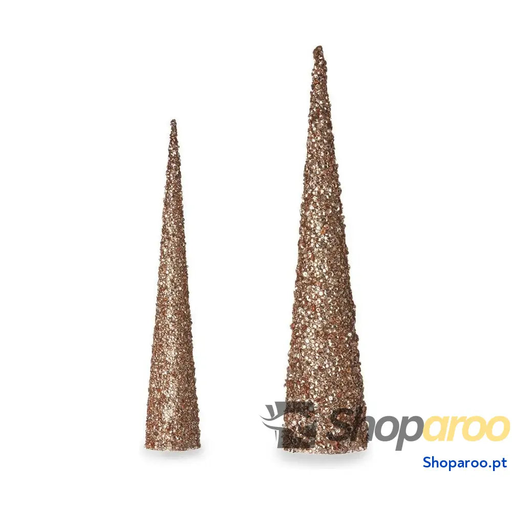 Adorno Natalício Krist + 193YYX38 MNCA 3 Bronze Dourado Lantejoulas Natal 9,5 x 60 cm 8,5 40 Cones