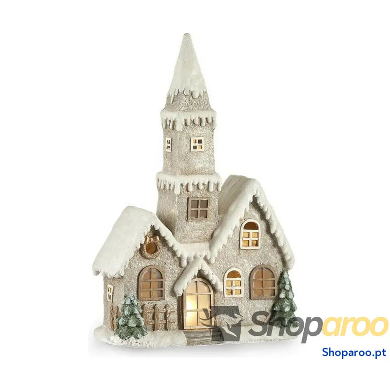 Adorno Natalício Krist + CC2187084 Branco Castanho Verde Cinzento Casa Natal 21 x 77 48 cm Leve LED Música