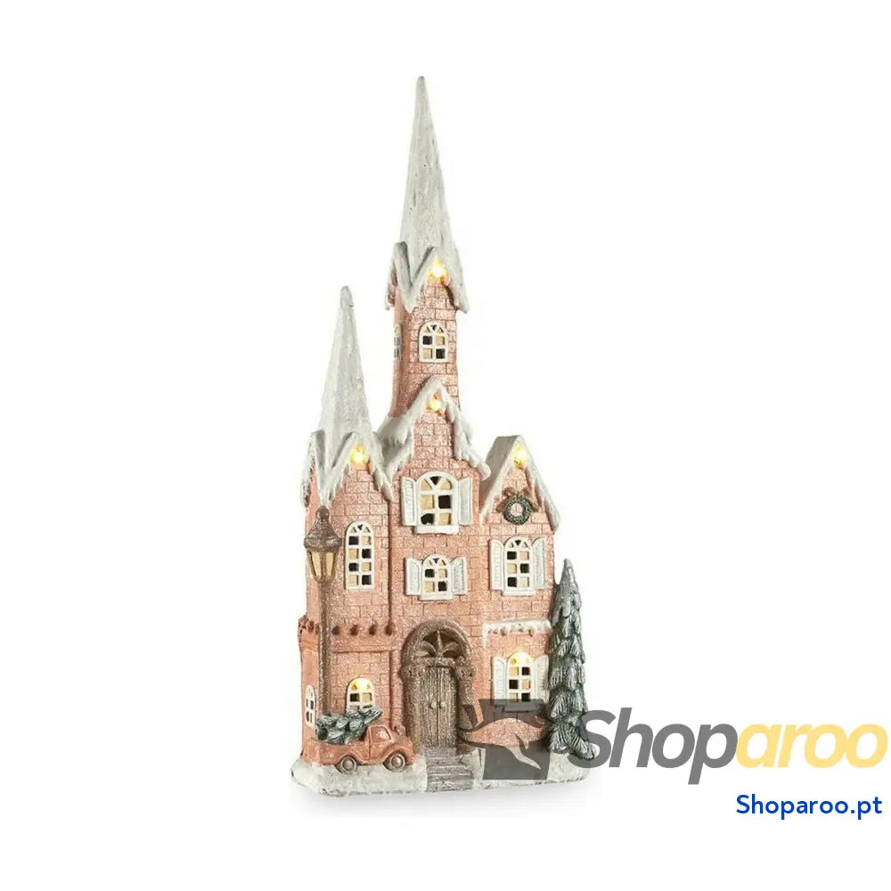 Adorno Natalício Krist + CC2187107 Branco Castanho Verde Cor de Rosa Casa Natal 20 x 125 55 cm Leve LED Música
