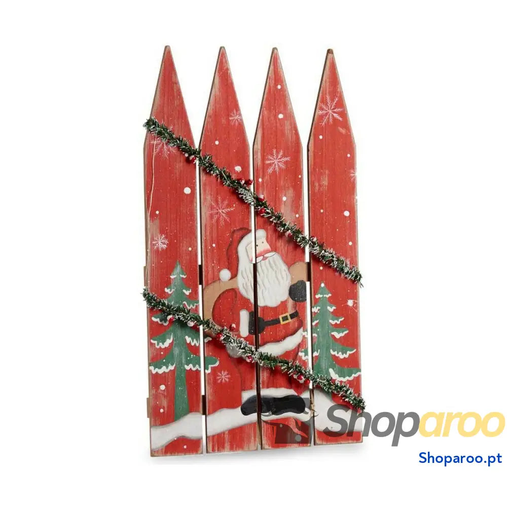 Adorno Natalício Krist + HLS210003 1 Branco Vermelho Verde Pai Natal Barreira 34,7 x 4 60 cm