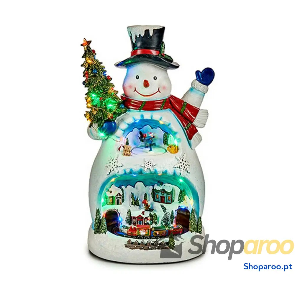 Adorno Natalício LED Boneco de Neve Krist + FQ198001 Branco neve Povoação 25,5 x 47 29 cm
