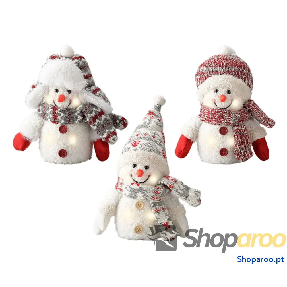 Adorno Natalício LED Boneco de Neve Lumineo 11 x 8 18 cm