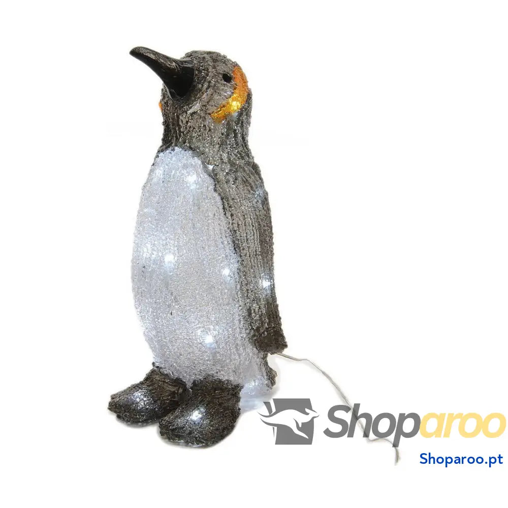 Adorno Natalício Lumineo Pinguim 17 x 16 33 cm Branco (4 Peças)