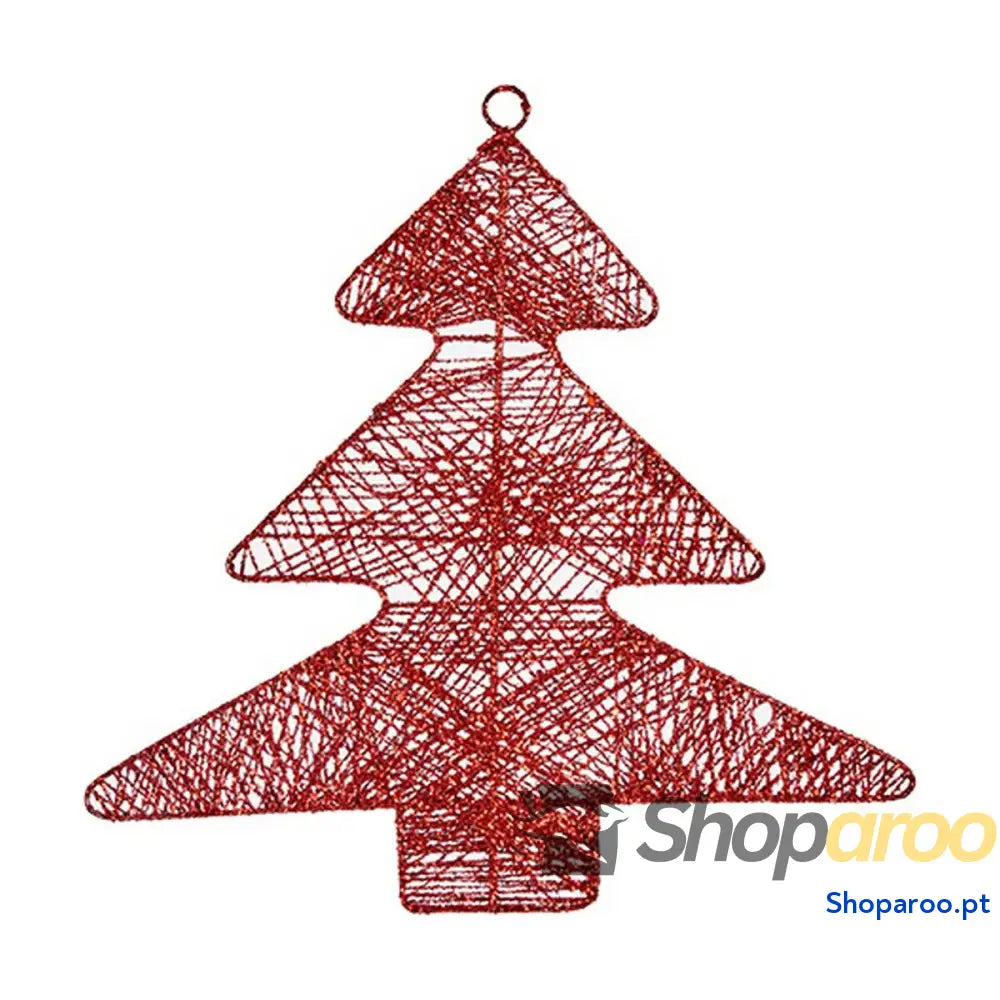 Adorno Natalício Vermelho Metal Árvore de Natal 36,7 x 0,2 37,5 cm