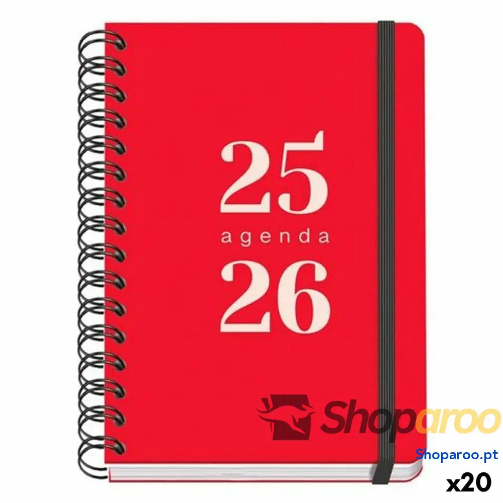 Agenda DOHE GRAMMAR Vermelho A5 150 x 210 mm 2025-2026 (20 Unidades)