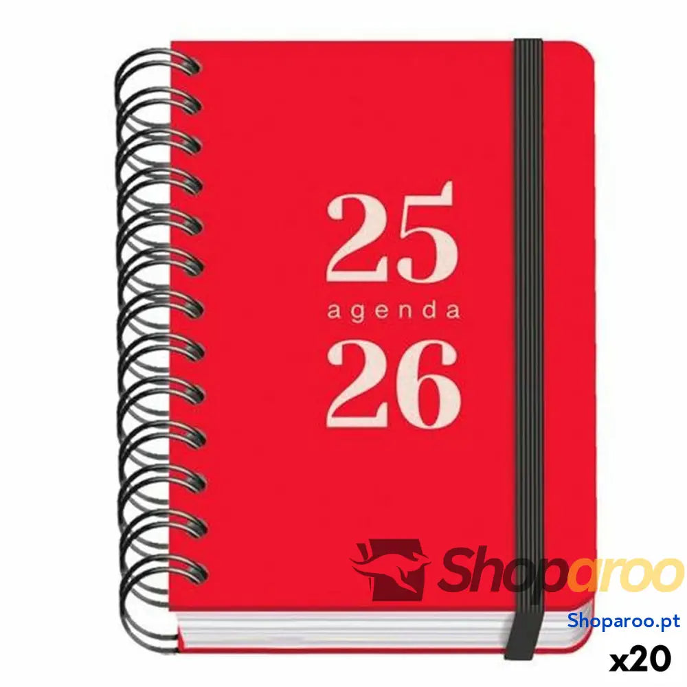 Agenda DOHE GRAMMAR Vermelho A6 120 x 170 mm 2025-2026 (20 Unidades)