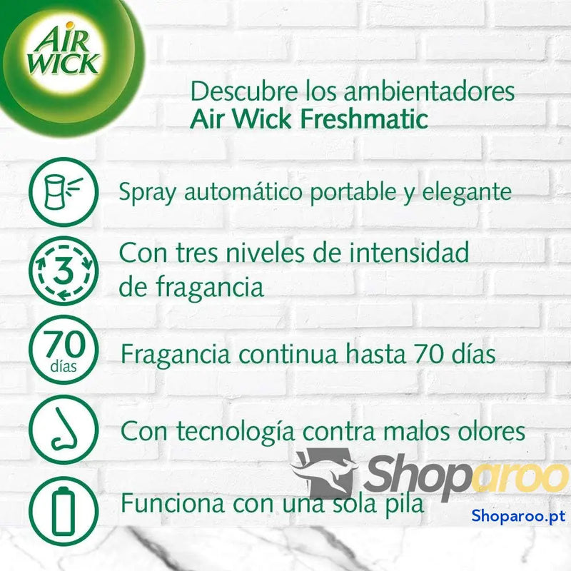 Air Wick Freshmatic Recarga Ambientador Automático Roupa Limpa 250ml 6un