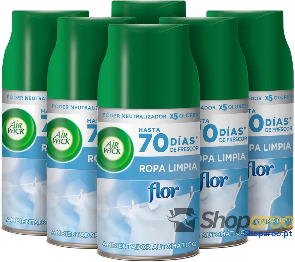 Air Wick Freshmatic Recarga Ambientador Automático Roupa Limpa 250ml 6un