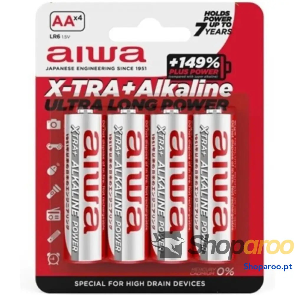 AIWA - X-TRA ALKALINE AA BATERIA ALCALINA LR6 BLISTER*4