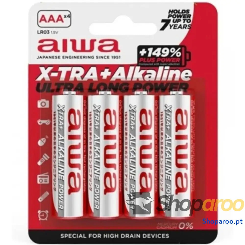 AIWA - X-TRA ALKALINE AAA BATERIA ALCALINA LR03 BLISTER*4