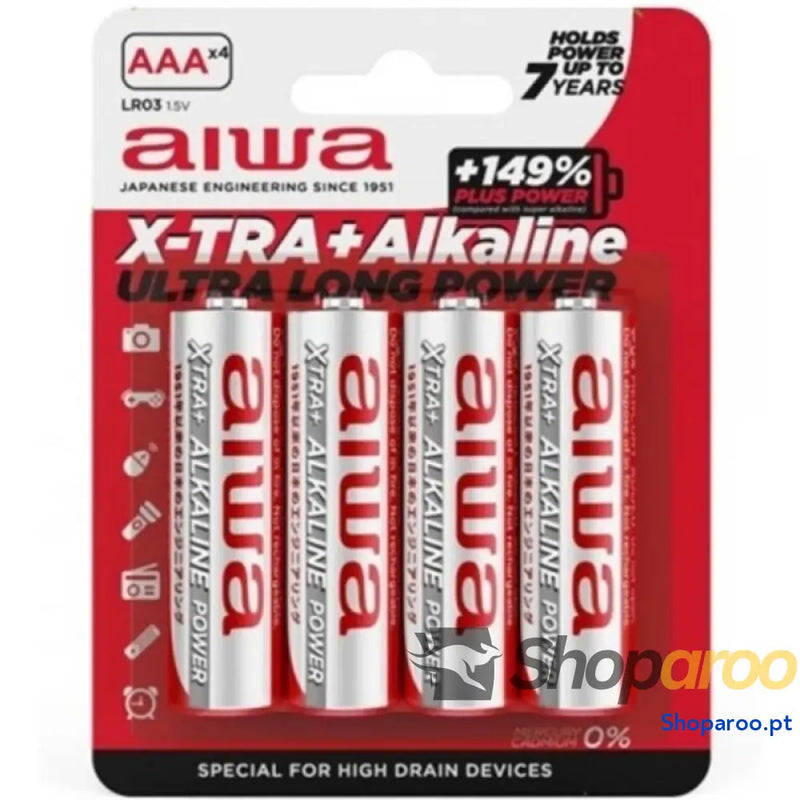 AIWA X TRA ALKALINE AAA BATERIA ALCALINA LR03 BLISTER*4