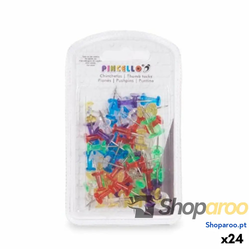 Alfinetes de desenho Pincello 393 Multicolor Metal Plástico (24 Unidades)
