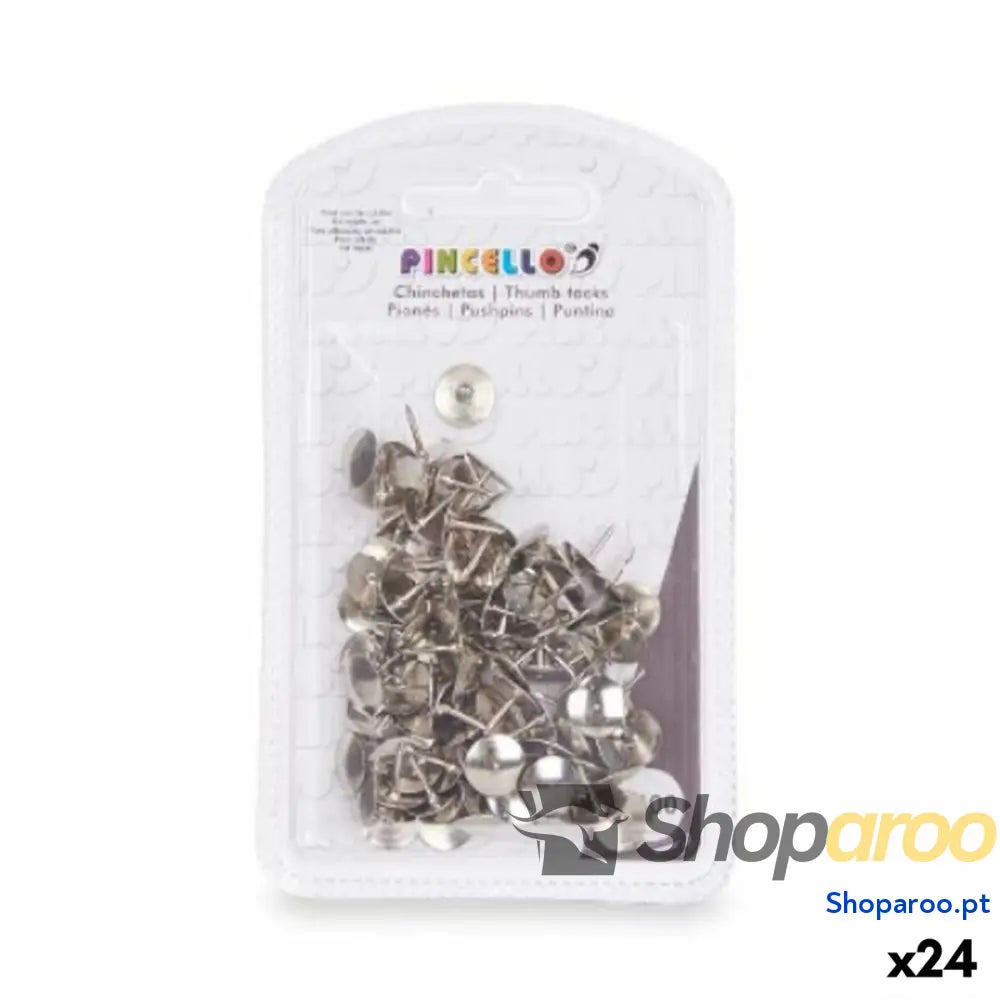 Alfinetes de desenho Pincello 395 Prateado Metal (24 Unidades)