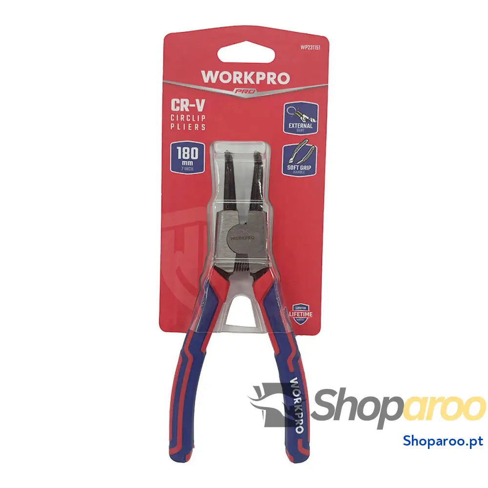 Alicate para Argolas Workpro Exterior 18 cm Curvado