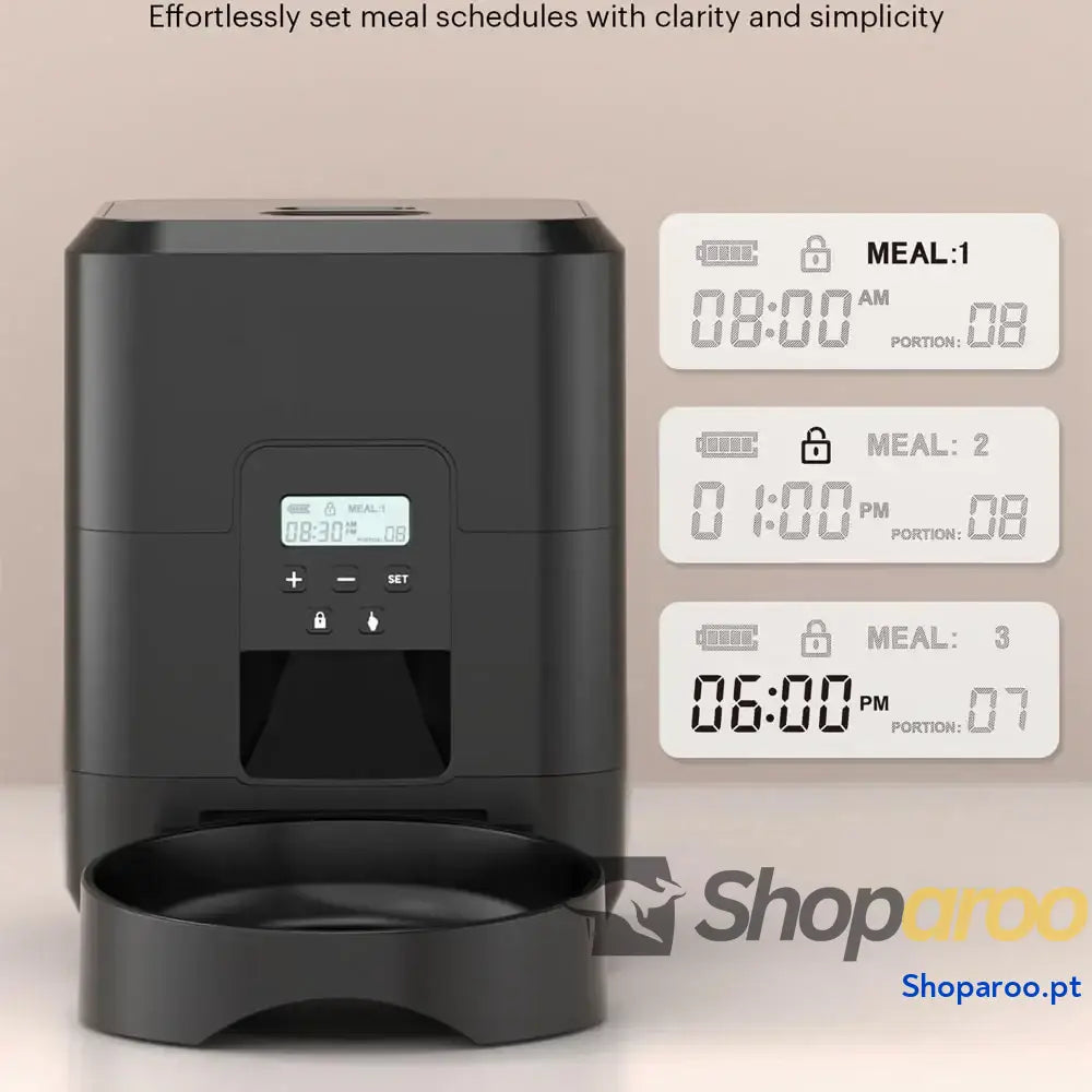 Alimentador automático para gatos e cães com dispensador de comida