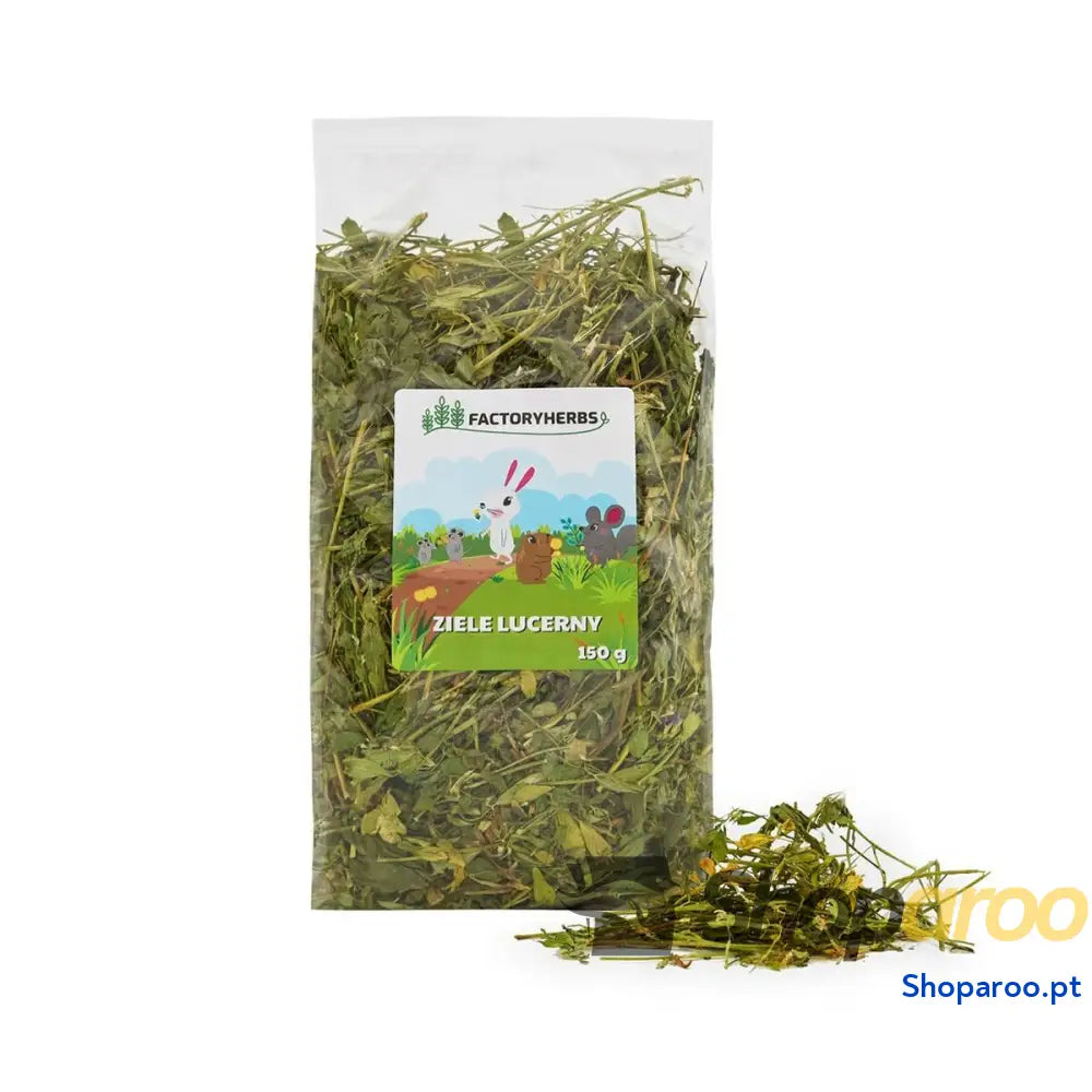 Alimento para Coelhos Factoryherbs Alfalfa herb Chinchila Cobaia Hamster Ratazana Rato Roedores Pássaros
