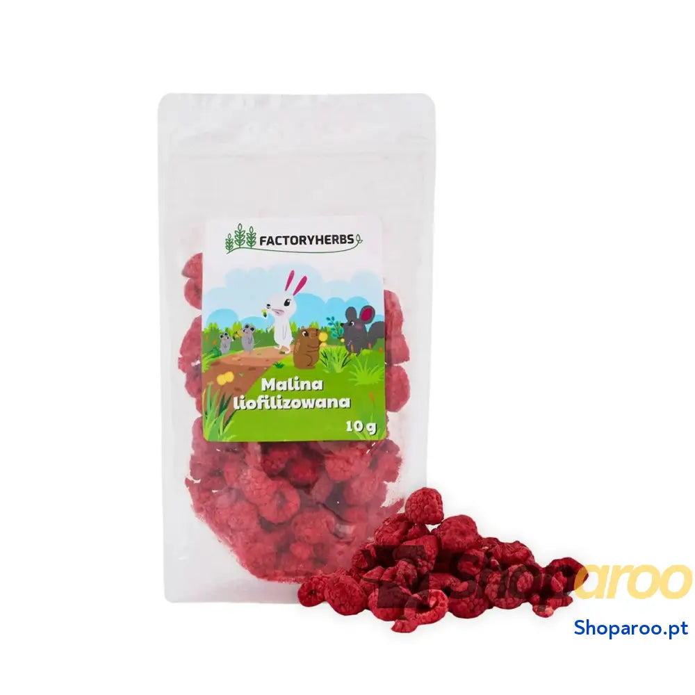 Alimento para Coelhos Factoryherbs Freeze-dried raspberries Chinchila Cobaia Hamster Ratazana Rato Roedores Pássaros