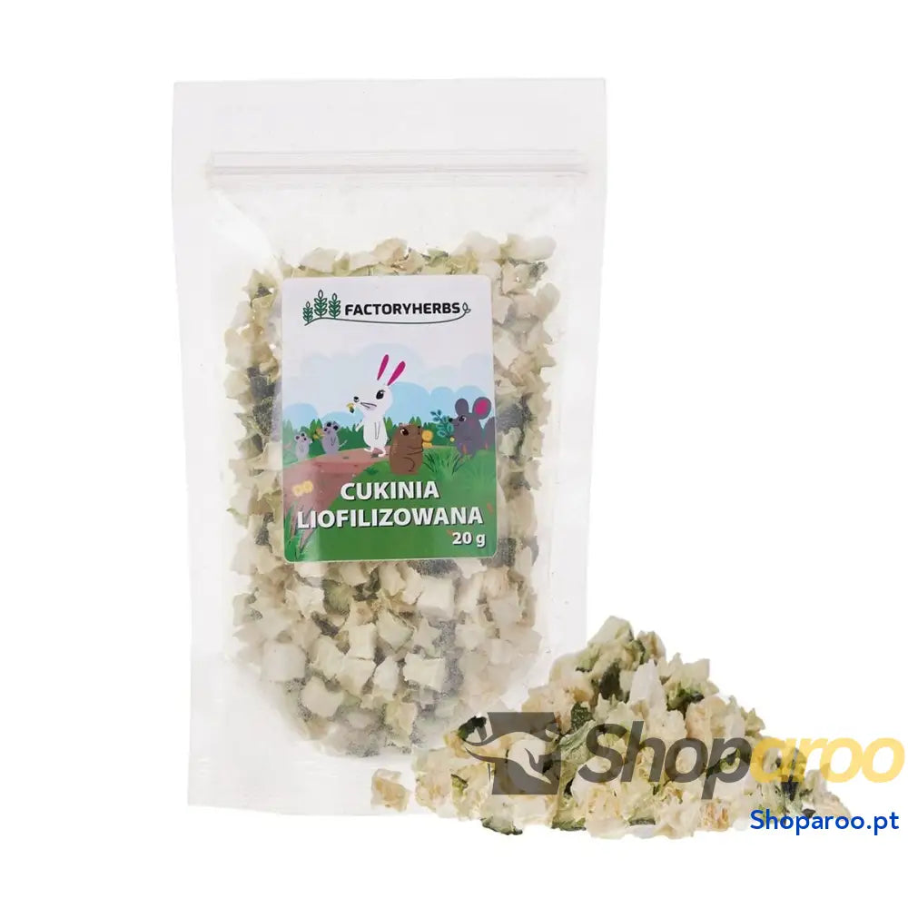Alimento para Coelhos Factoryherbs Freeze-dried zucchini Chinchila Cobaia Hamster Ratazana Rato Roedores Pássaros