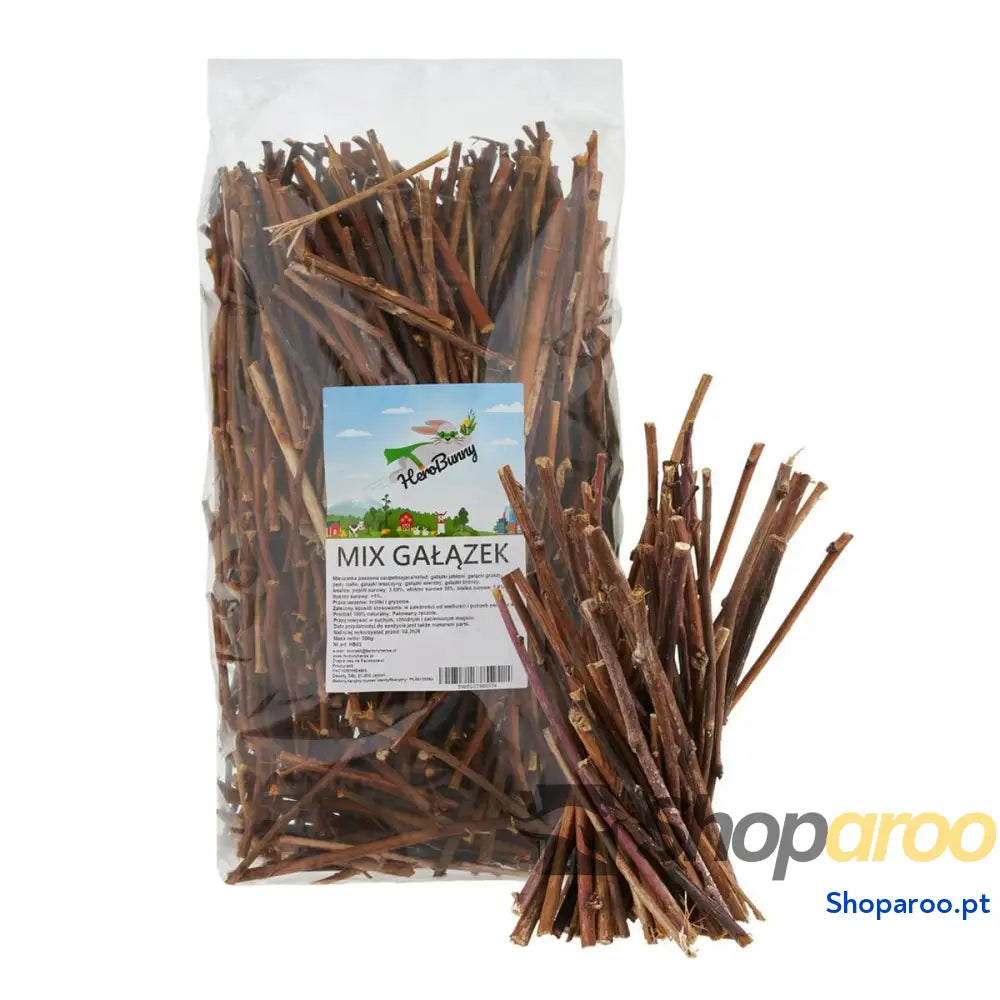 Alimento para Coelhos Factoryherbs HeroBunny MIX Ramas Chinchila Tartaruga Roedores Periquito Canário Pássaros 500 g