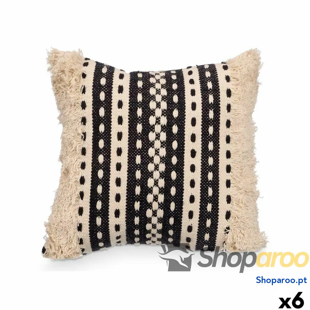 Almofada 4737 Preto Bege 45 x 15 x 45 cm (6 Unidades)