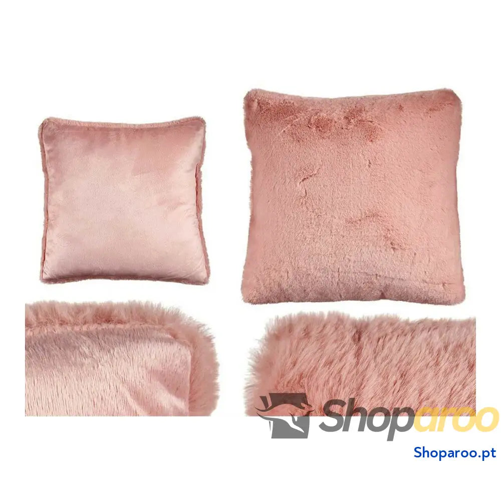 Almofada Com pelo Cor de Rosa Pele Sintética (40 x 2 x 40 cm)