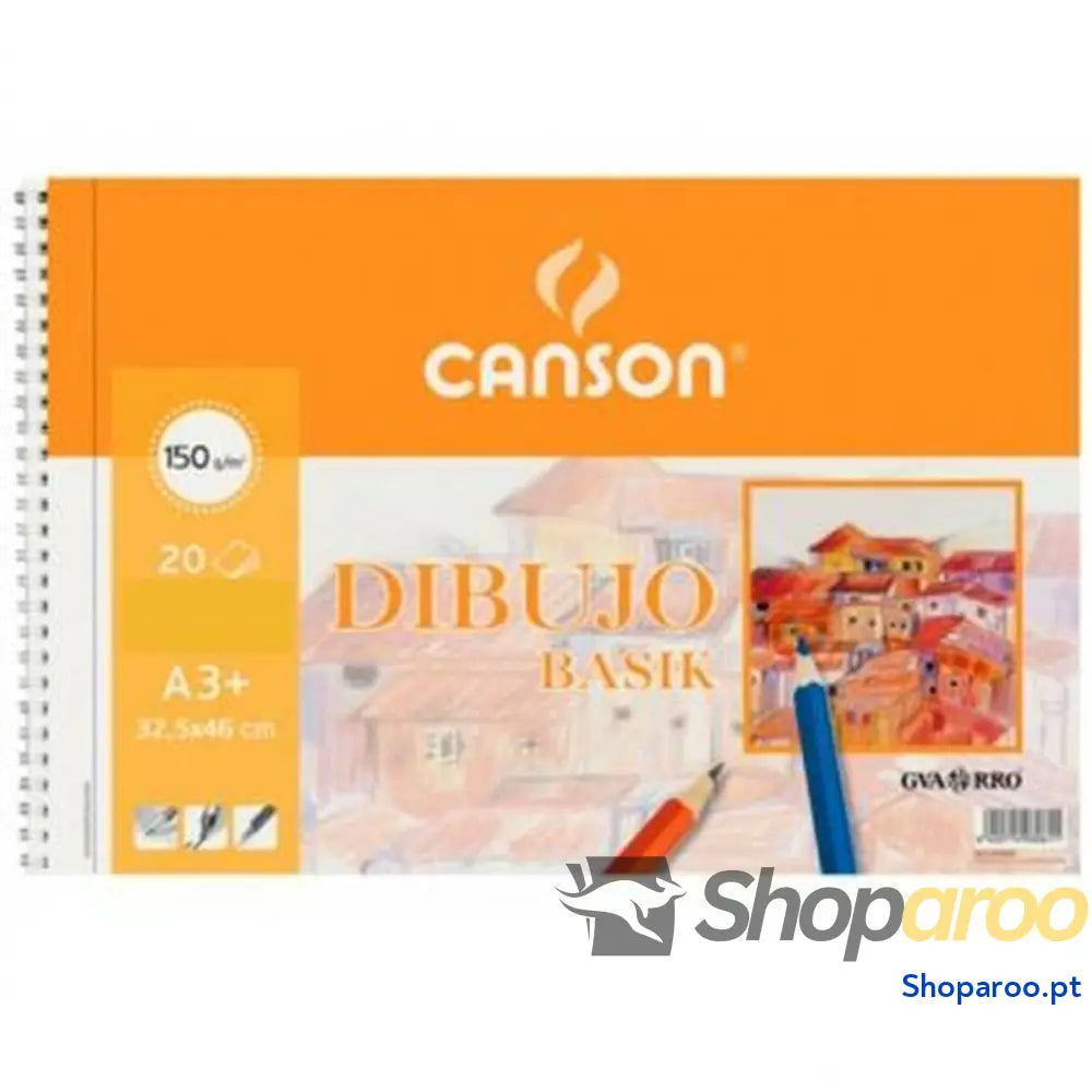 Almofada de desenho Canson Basik Liso Microperfurado 150 g 20 Folhas 10 Unidades Espiral (32,5 x 46 cm)