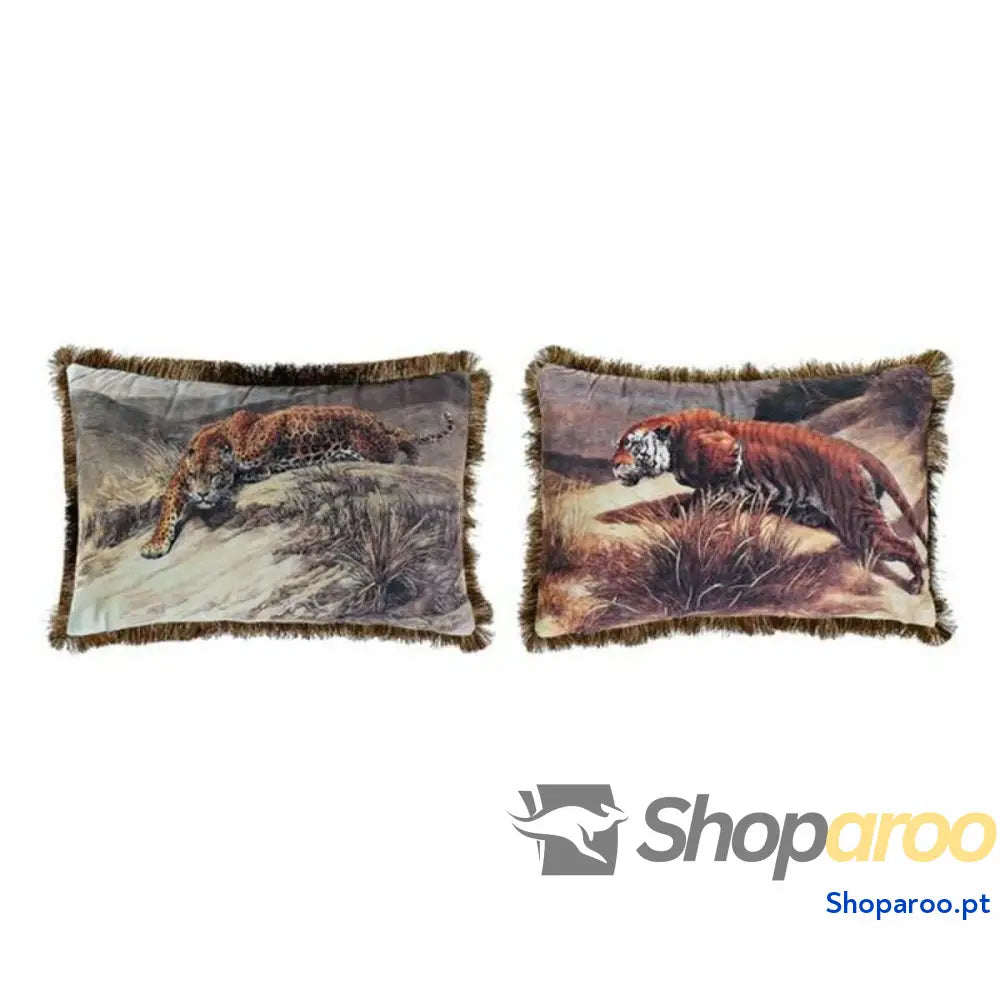 Almofada DKD Home Decor 8424001718016 Animal Poliéster Alumínio Colonial (2 Unidades)