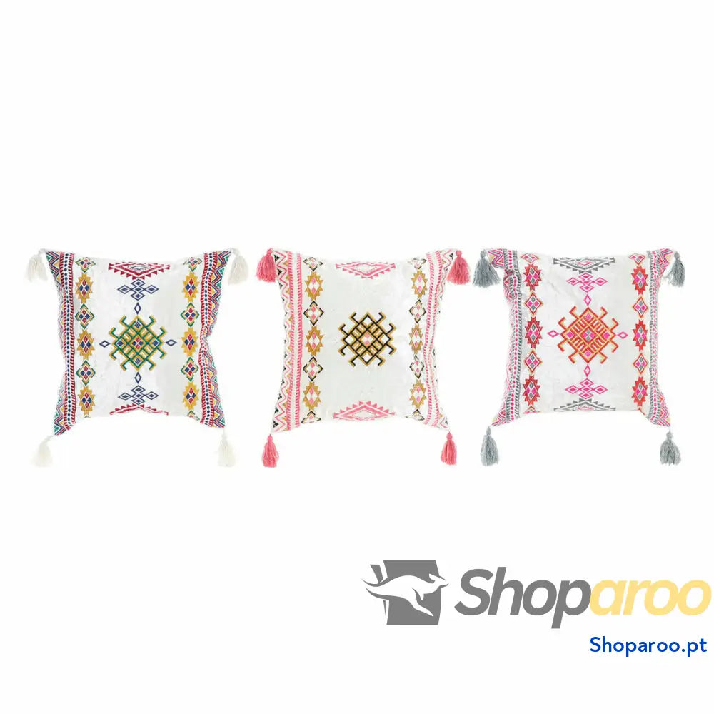 Almofada DKD Home Decor 8424001817528 Multicolor Árabe 40 x 10 cm Franjas (3 Peças)