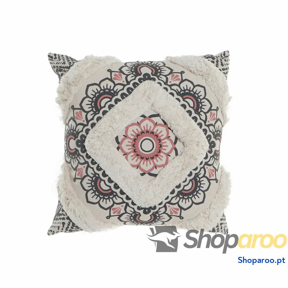 Almofada DKD Home Decor 8424001833795 Branco Preto Quadrado Colonial 45 x 10 x 45 cm