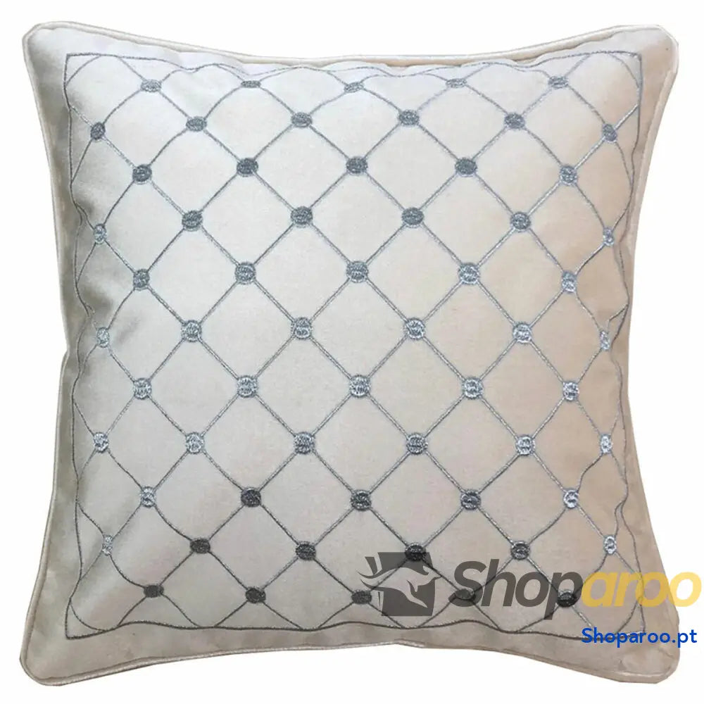 Almofada DKD Home Decor 8424001850327 Cinzento 45 x 10 x 45 cm Branco Losangos